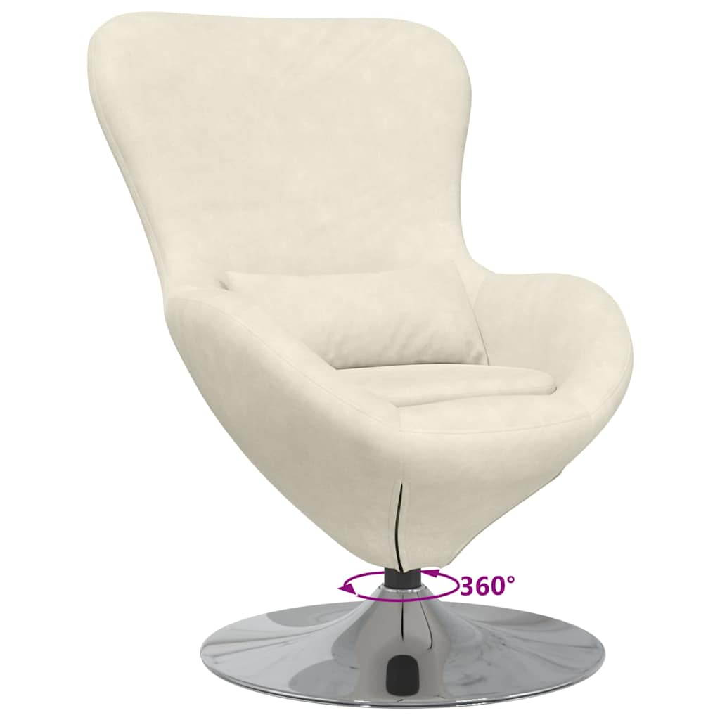 Eiersessel Creme 63 x 73 x 90 cm Samt