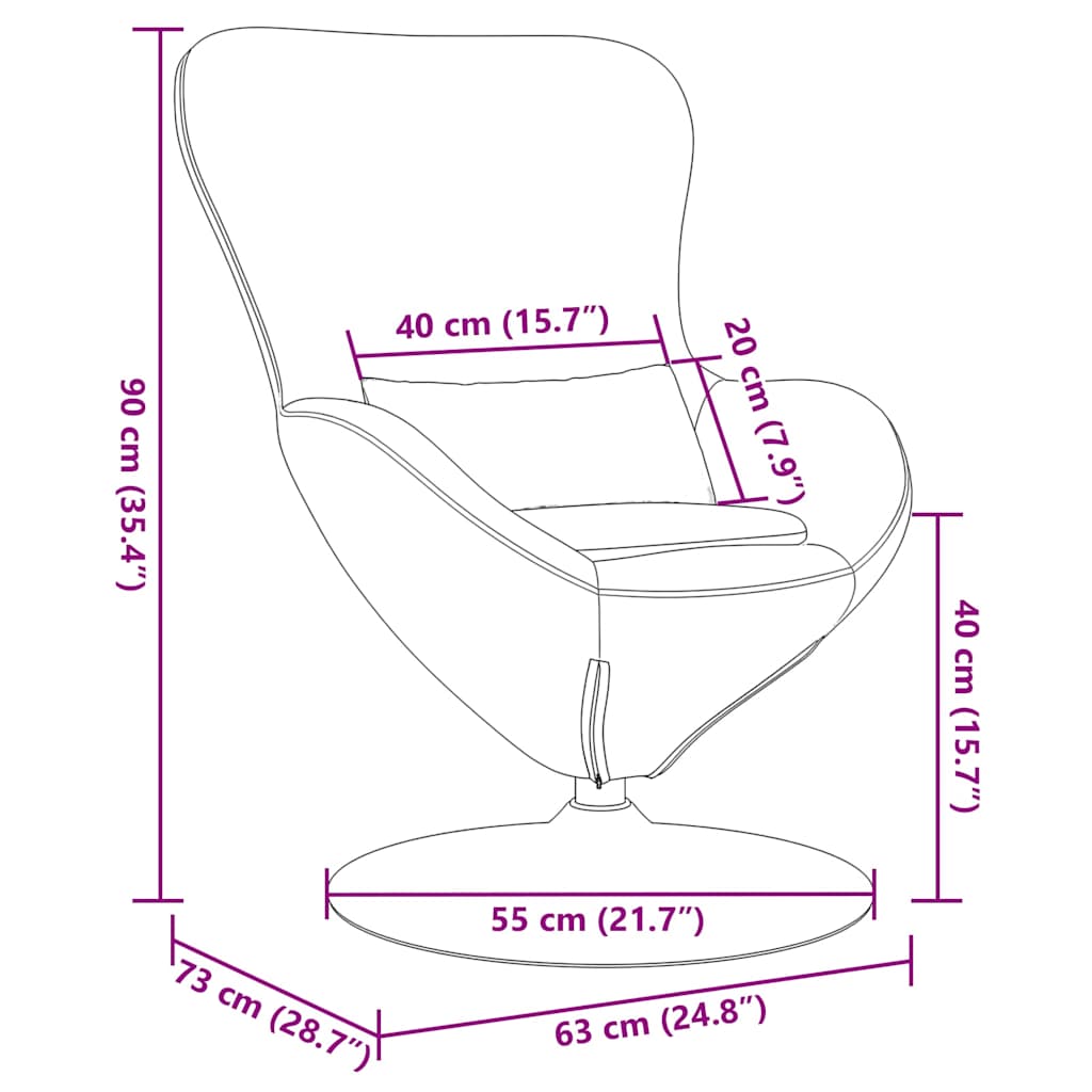 Eiersessel Lila 63 x 73 x 90 cm Stoff