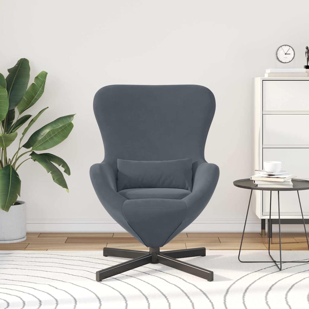 Eiersessel Dunkelgrau 63 x 73 x 90 cm Samt
