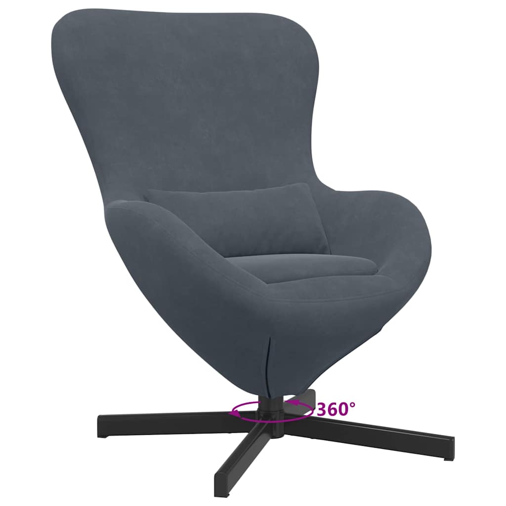 Eiersessel Dunkelgrau 63 x 73 x 90 cm Samt