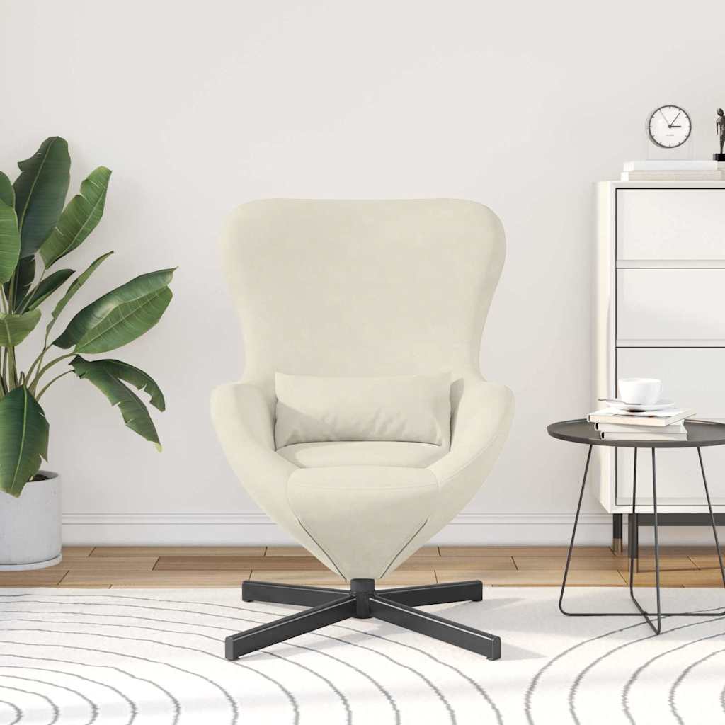Eiersessel Creme 63 x 73 x 90 cm Samt