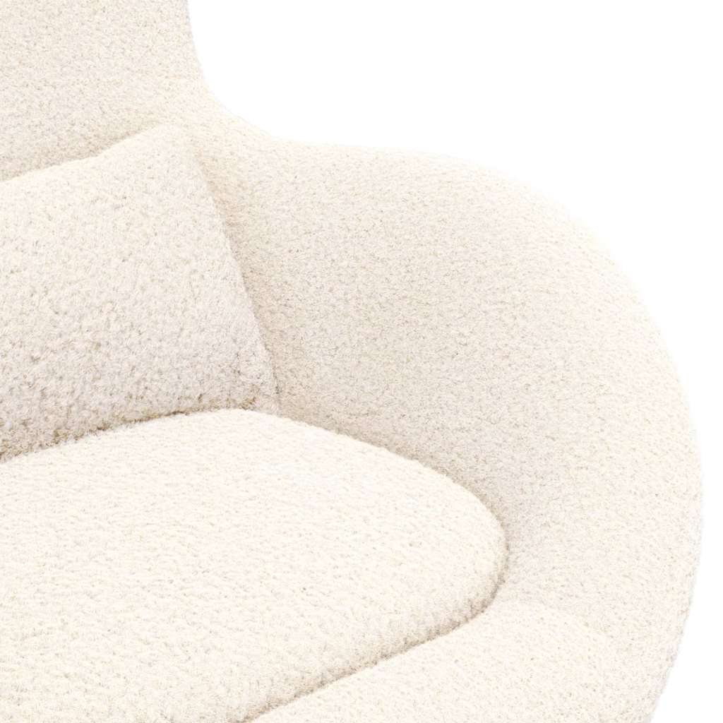 Eiersessel Creme 63 x 73 x 90 cm Lockiger wollähnlicher Stoff