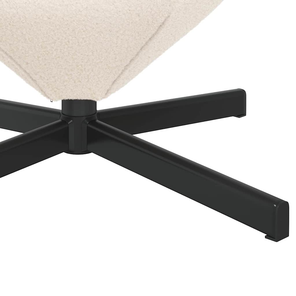 Eiersessel Creme 63 x 73 x 90 cm Lockiger wollähnlicher Stoff