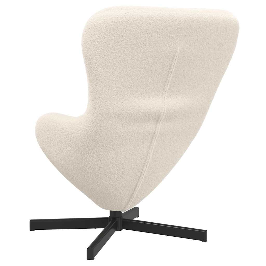 Eiersessel Creme 63 x 73 x 90 cm Lockiger wollähnlicher Stoff