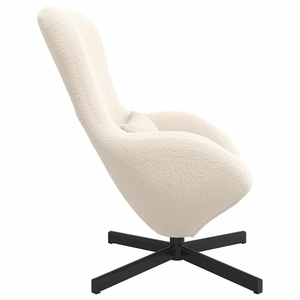 Eiersessel Creme 63 x 73 x 90 cm Lockiger wollähnlicher Stoff