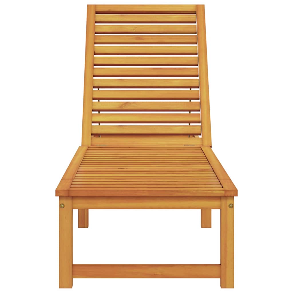 Sonnenliege 1-Person Braun 53 x 202 x 89cm Massivholz Akazie