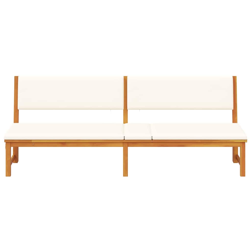 Sonnenliege mit Kissen Braun 200 x 57 x 75cm Massivholz Akazie