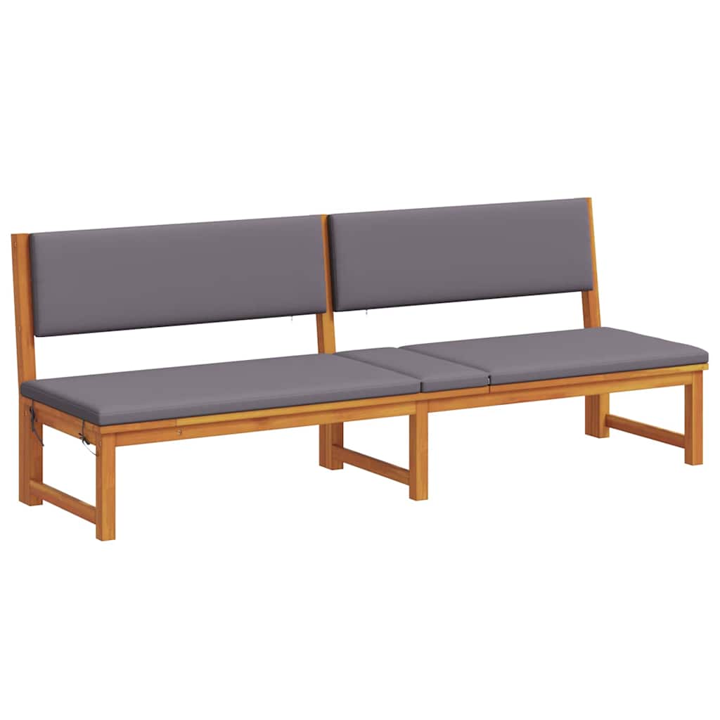 Sonnenliege 1-Person Braun 200 x 57 x 75cm Massivholz Akazie