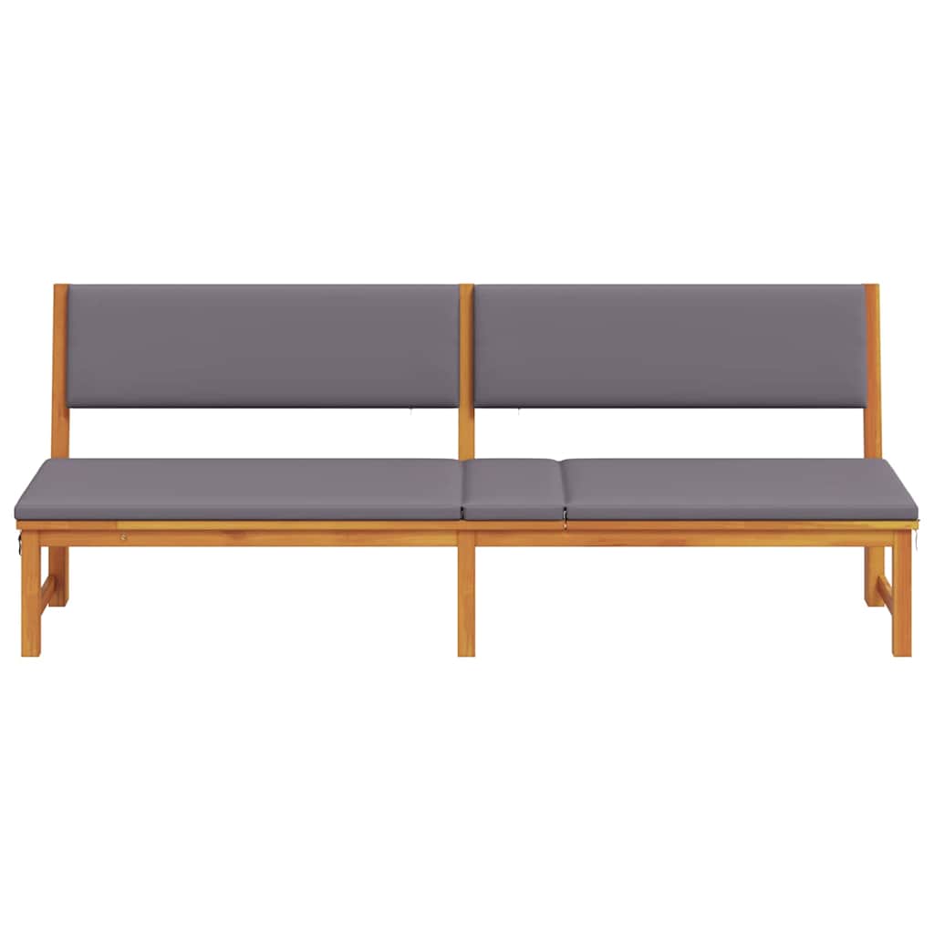 Sonnenliege 1-Person Braun 200 x 57 x 75cm Massivholz Akazie