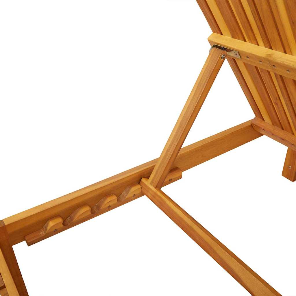 Sonnenliege 1-Person Braun 200 x 55 x 94cm Massivholz Akazie