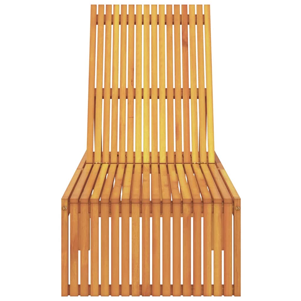 Sonnenliege 1-Person Braun 200 x 55 x 94cm Massivholz Akazie