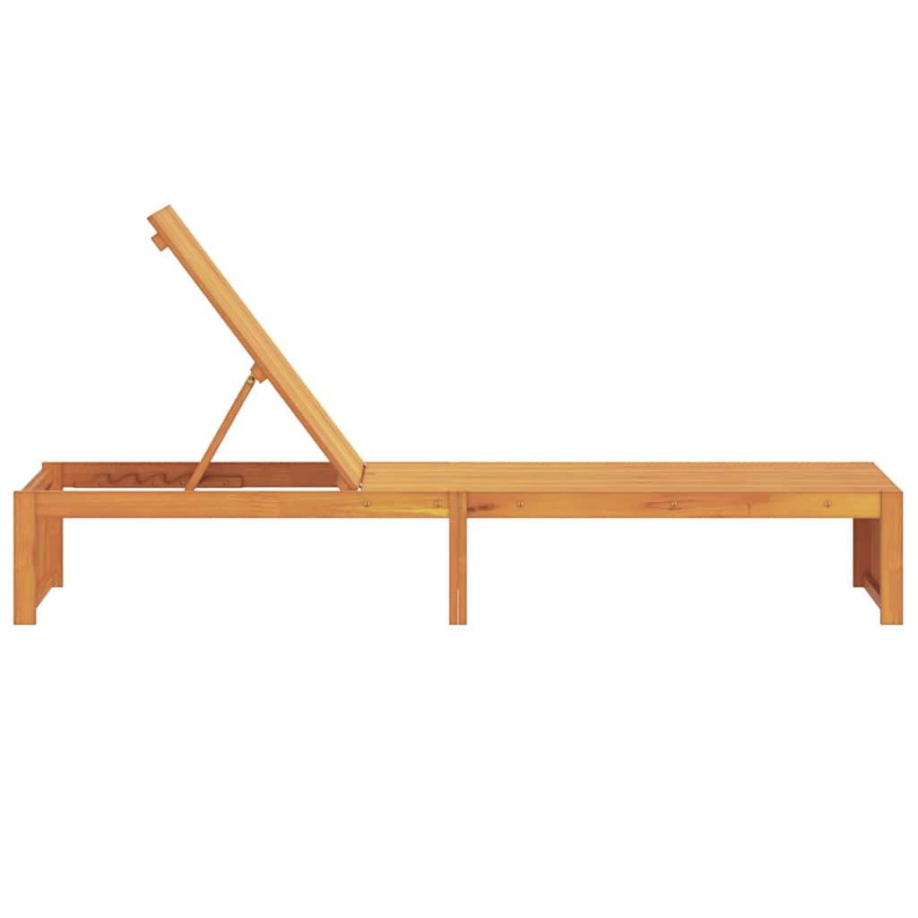 Sonnenliege 1-Person Braun 200 x 55 x 94cm Massivholz Akazie