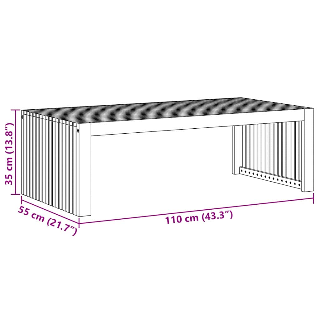 Couchtisch Braun 110 x 55 x 35 cm Akazie Massivholz