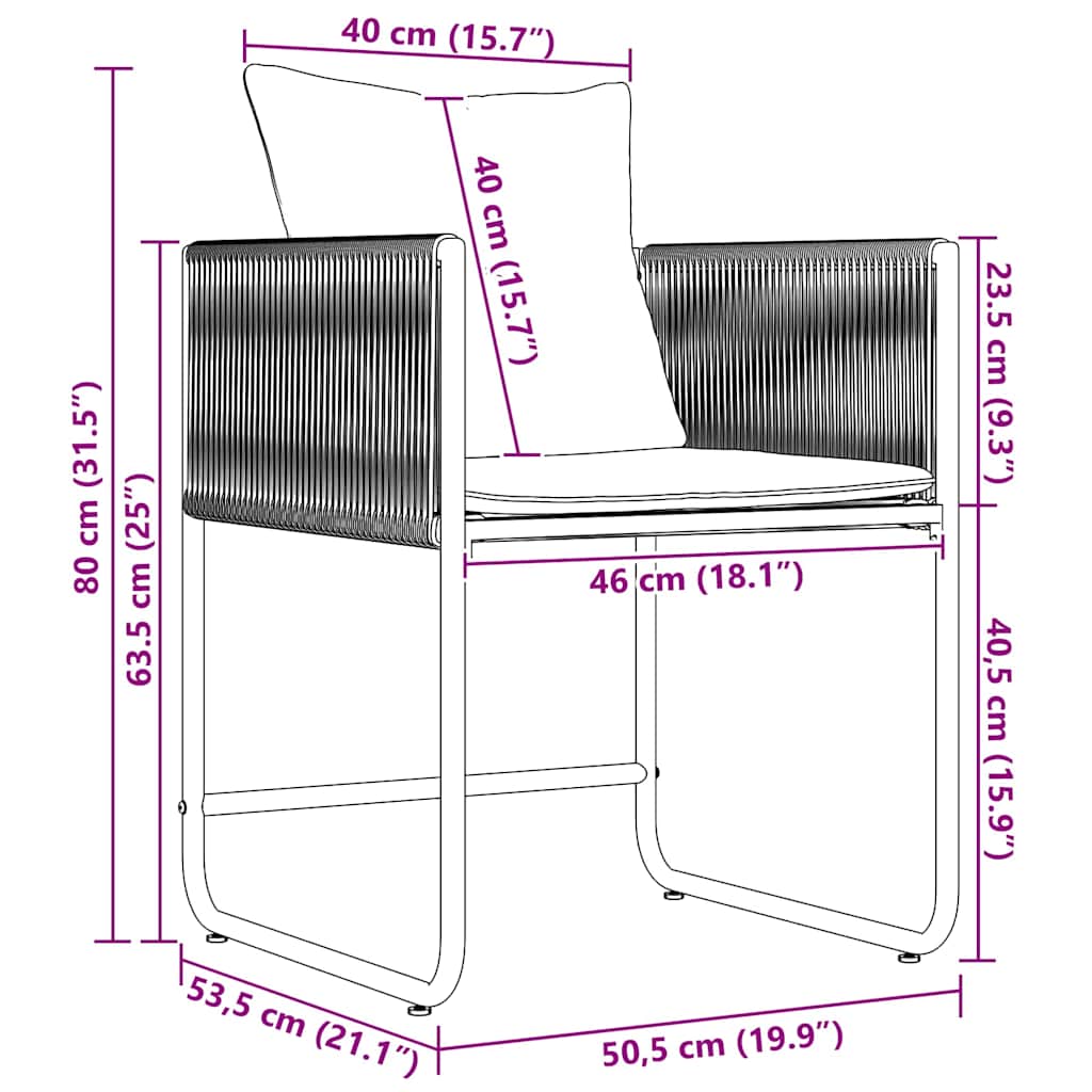 Stuhl 4 stk. Schwarz und Anthrazit PE-Rattan