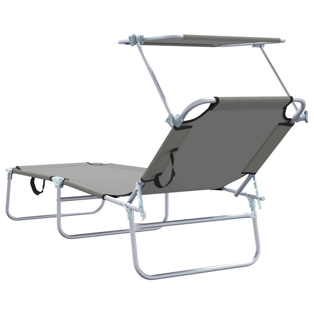 Sonnenliege 2-Person 2 pcs Grau 58 x 188 x 77cm Stoff