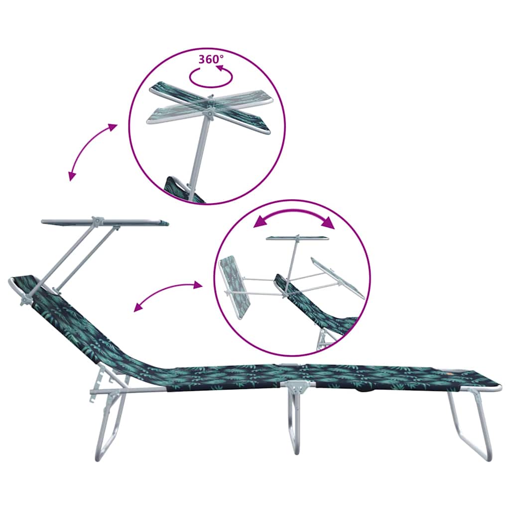 Sonnenliege 2-Person 2 pcs Grün 58 x 188 x 77cm Stoff