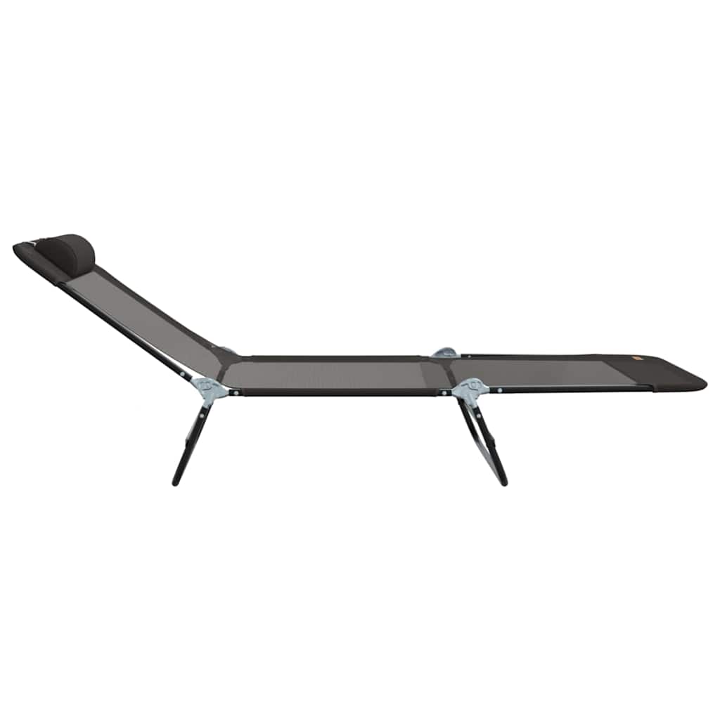 Klappbare Sonnenliege 2-Person 2 pcs Schwarz 182 x 55 x 85,5 cm
