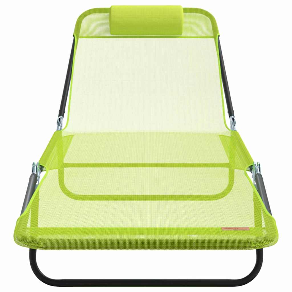 Klappbare Sonnenliege 2 pcs Grün 182 x 55 x 85,5 cm Textilene