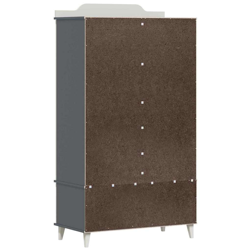Kreidetafel Kleiderschrank mit Tür Grau und Weiß Holzwerkstoff