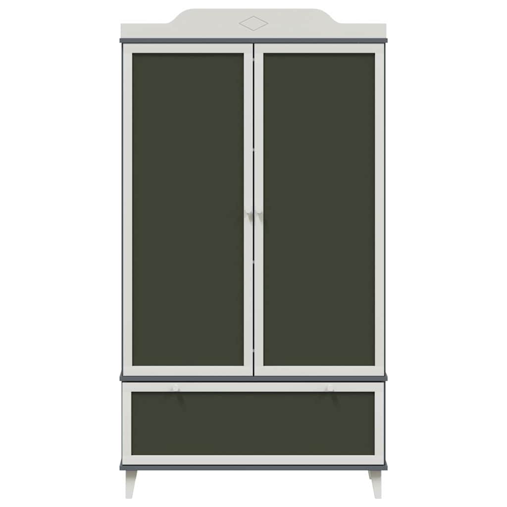 Kreidetafel Kleiderschrank mit Tür Grau und Weiß Holzwerkstoff