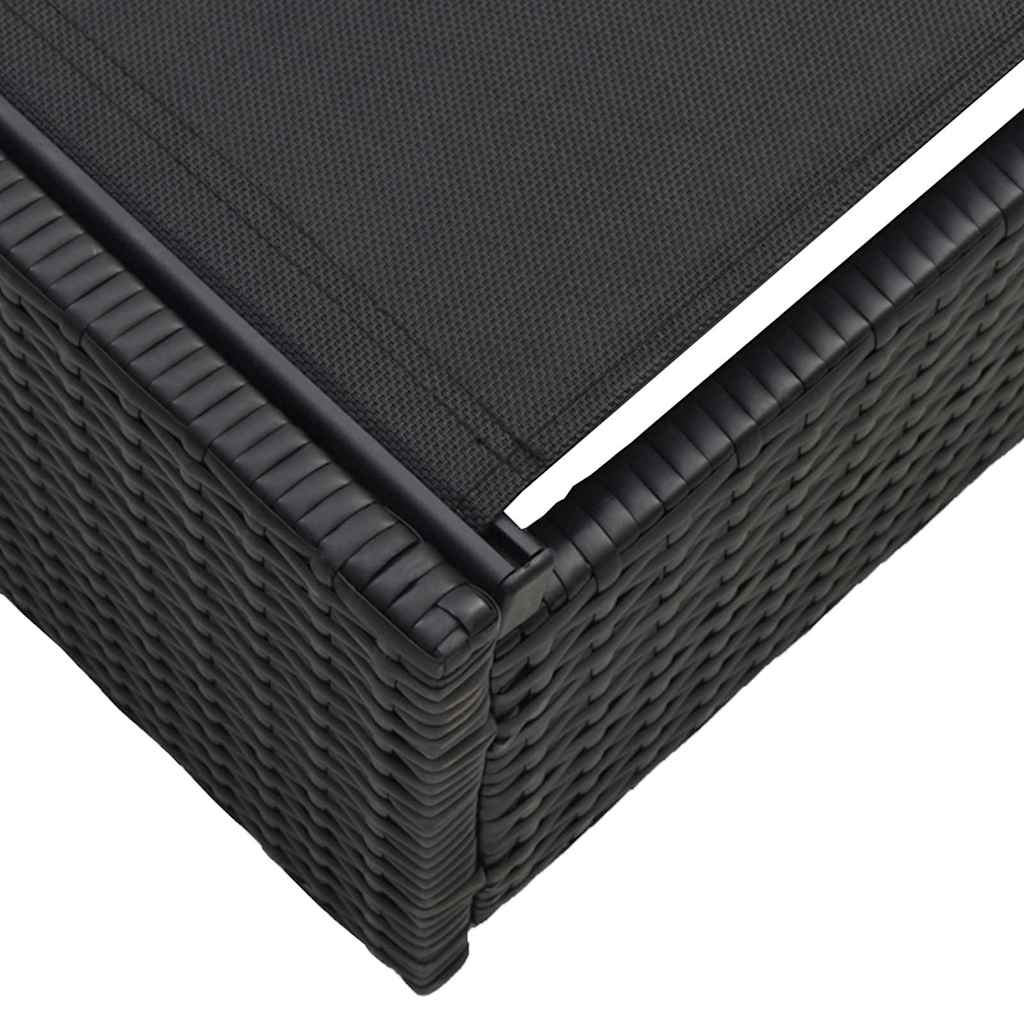 Sonnenliege mit Kissen Schwarz 60 x 200 x 27cm Poly-Rattan
