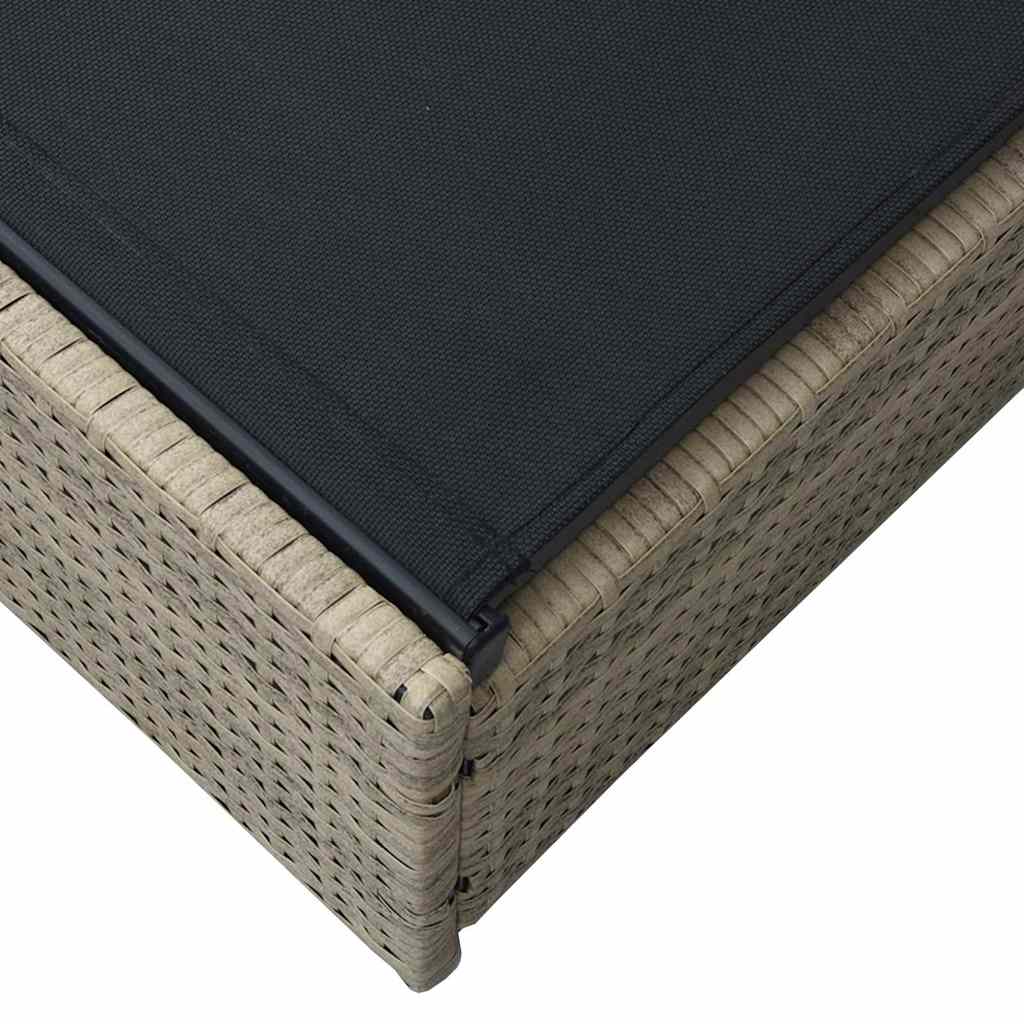 Sonnenliege mit Kissen Beige 60 x 200 x 27cm Poly-Rattan