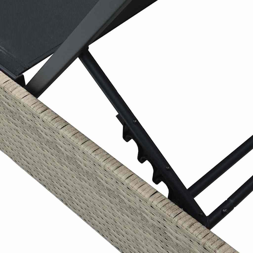 Sonnenliege mit Kissen Beige 60 x 200 x 27cm Poly-Rattan