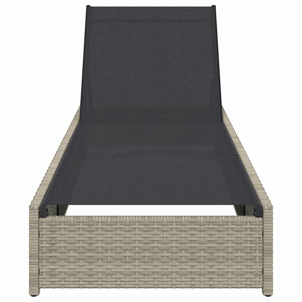 Sonnenliege mit Kissen Beige 60 x 200 x 27cm Poly-Rattan
