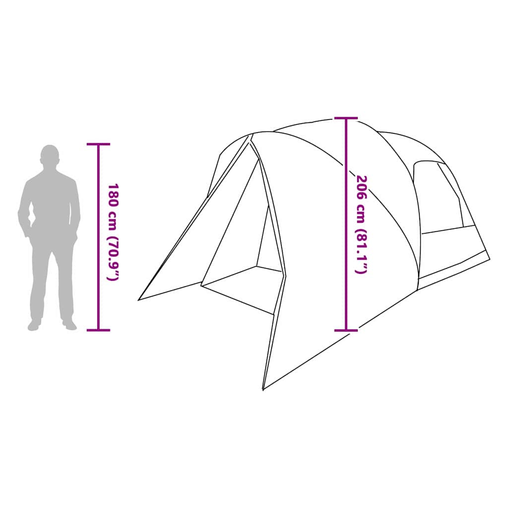 Dome Zelt für 6 Personen mit Dach Grün 500 x 314 x 206 cm