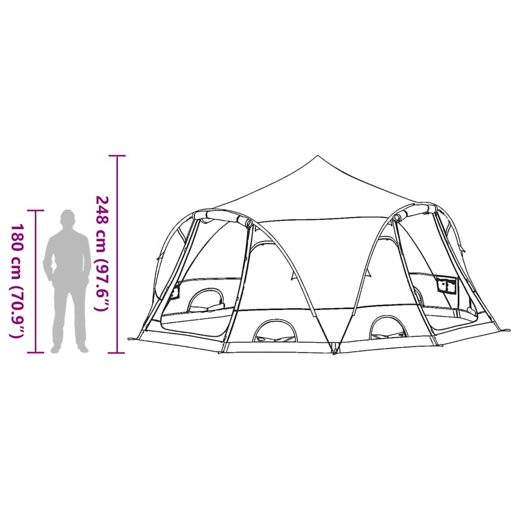 Dome Zelt für 4 Personen mit Dach Blau 505 x 450 x 248 cm