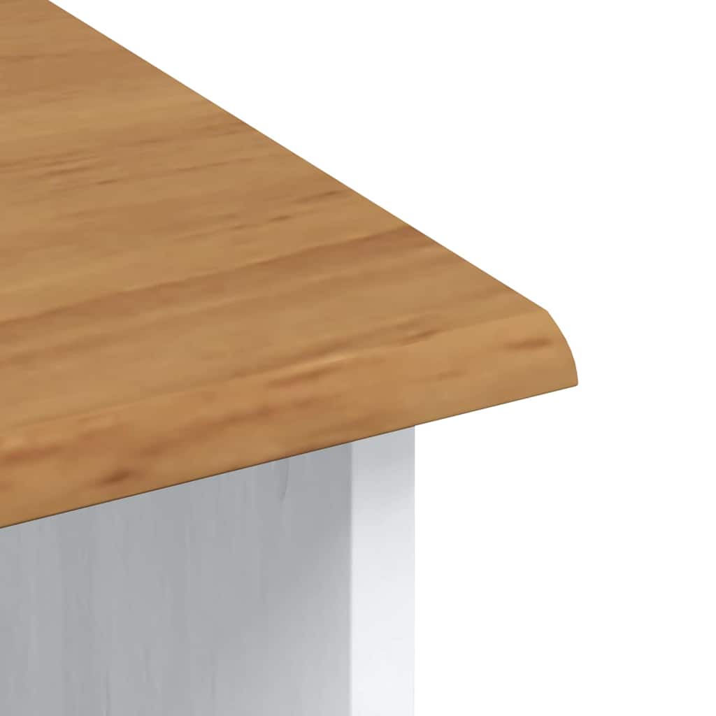 Hutch mit Regal ASKIM Weiß 91 x 40 x 200,5 cm Massivholz Kiefer