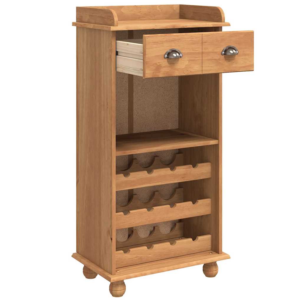 Weinschrank Braun 57 x 37 x 114 cm Massivholz Kiefer