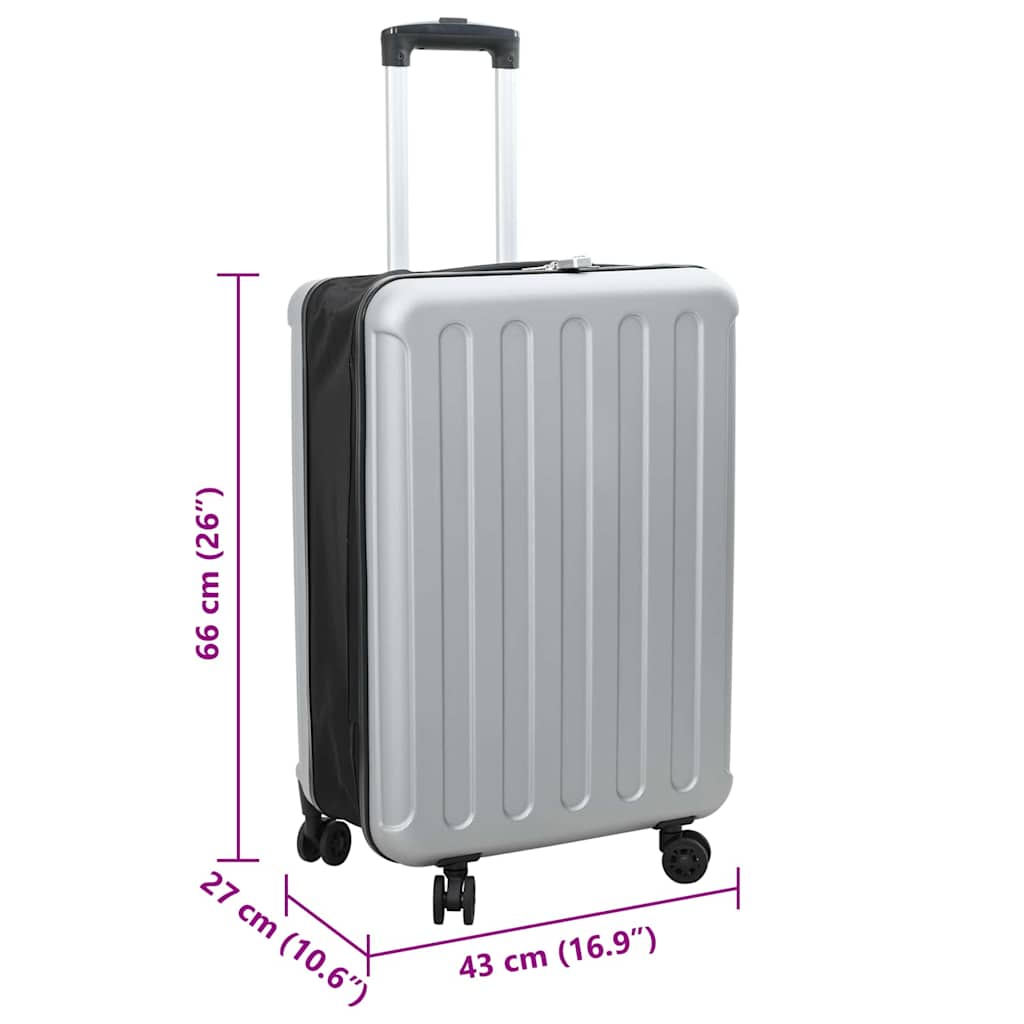 Koffer mit Schloss Silber 43 x 27 x 66 cm ABS Kunststoff