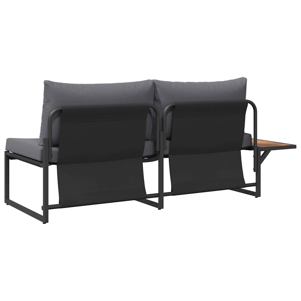 Gartensofa mit Kissen Braun 200.5 x 70 x 85.5 cm Metall
