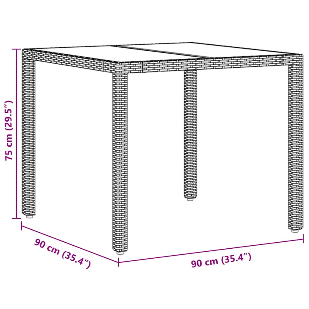 Garten Essgruppe 3 stk. Beige Poly-Rattan
