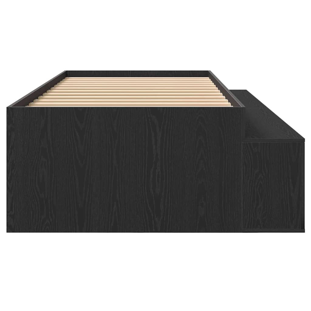 Bett mit Stauraum Schwarz Eichen-Optik 100 x 200 cm
