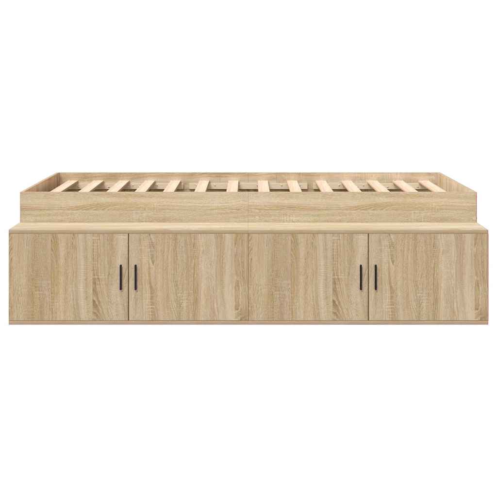 Bett mit Stauraum Sonoma-Eiche 100 x 200 cm Holzwerkstoff