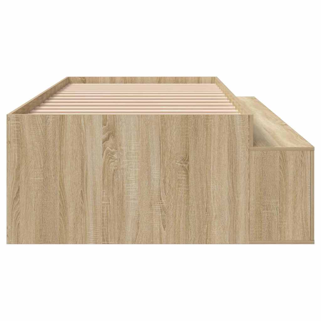 Bett mit Stauraum Sonoma-Eiche 100 x 200 cm Holzwerkstoff