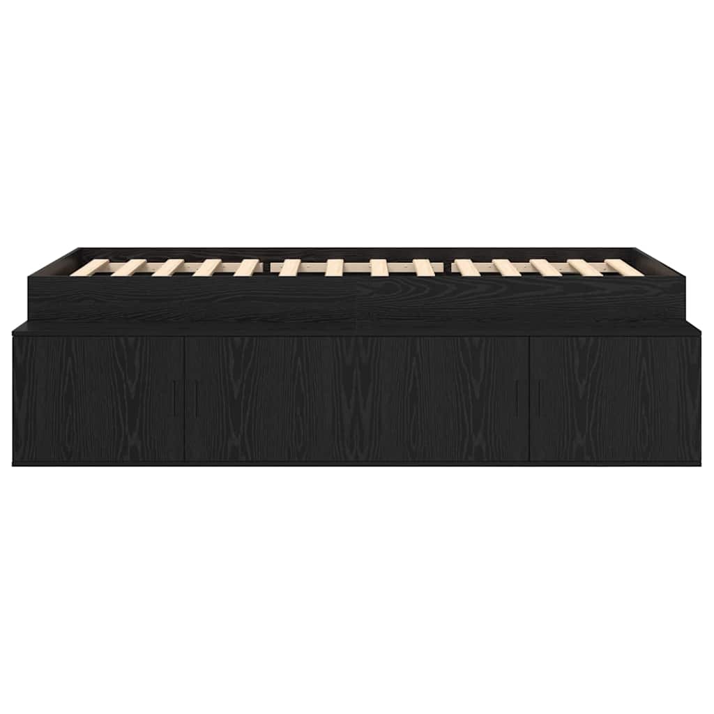 Bett mit Stauraum mit Speicher Schwarz Eichen-Optik 90 x 190 cm