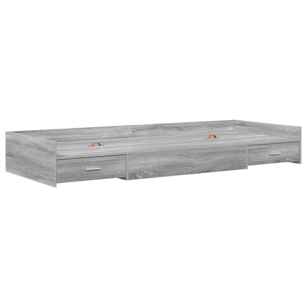 Bett mit Stauraum Graues Sonoma 100 x 200 cm Holzwerkstoff