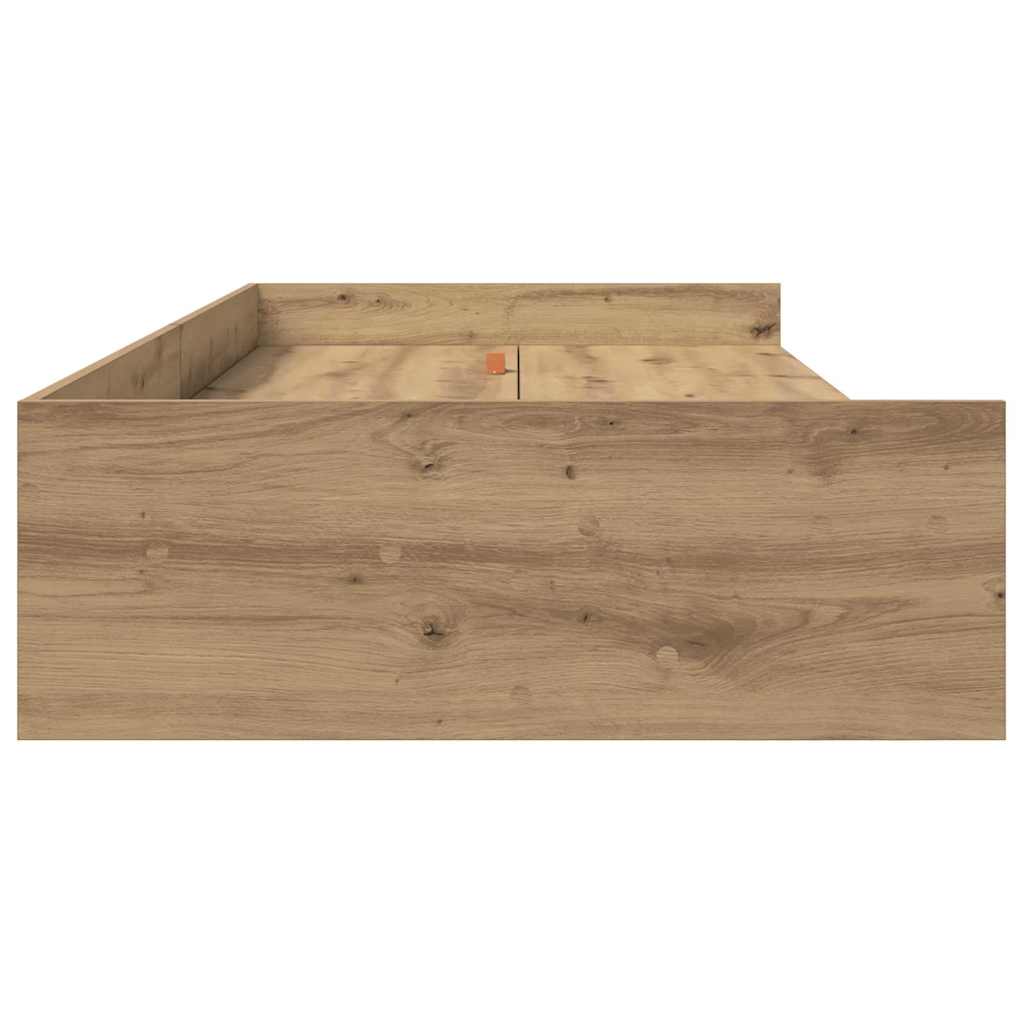Bett mit Stauraum Artisan-Eiche 90 x 200 cm Holzwerkstoff