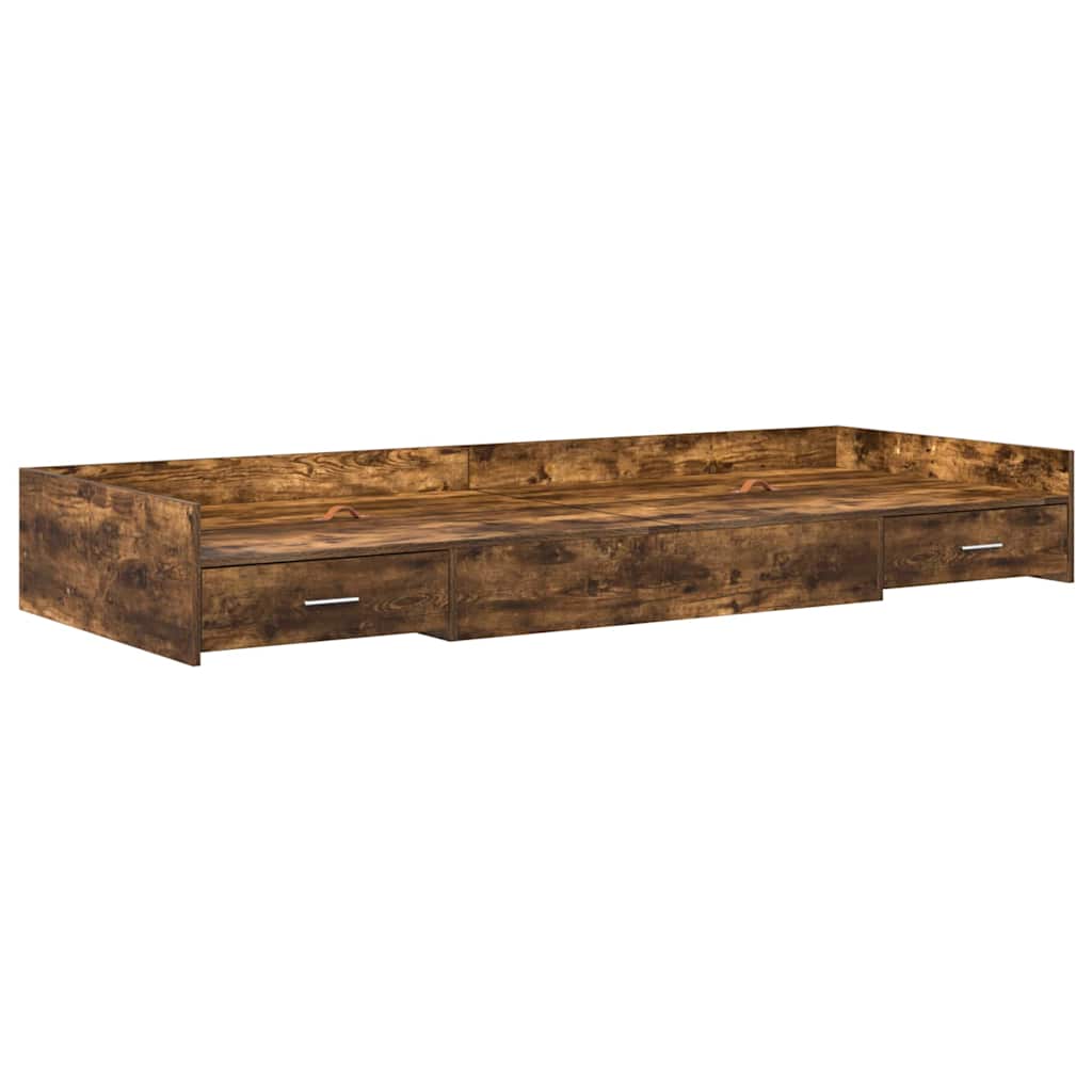 Bett mit Stauraum Altholz 75 x 190 cm Holzwerkstoff