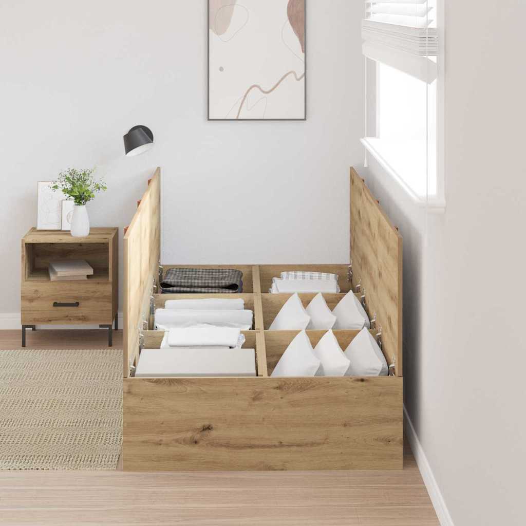 Bettgestell Artisan-Eiche 100 x 200 cm Holzwerkstoff