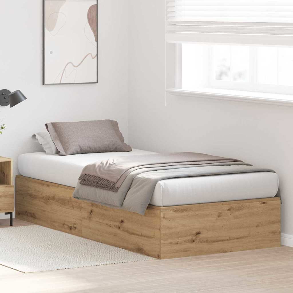 Bettgestell Artisan-Eiche 100 x 200 cm Holzwerkstoff
