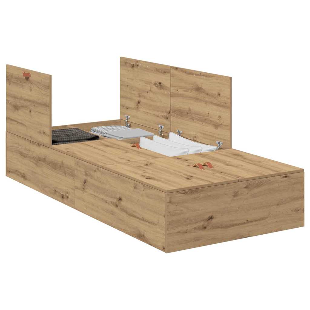 Bettgestell Artisan-Eiche 100 x 200 cm Holzwerkstoff