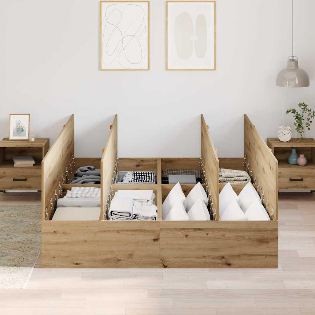 Bettgestell Artisan-Eiche 150 x 200 cm Holzwerkstoff