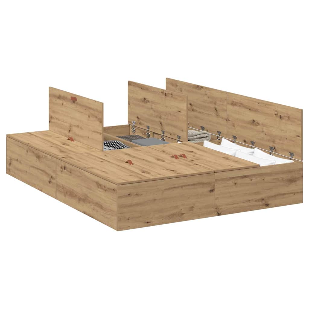 Bettgestell Artisan-Eiche 150 x 200 cm Holzwerkstoff