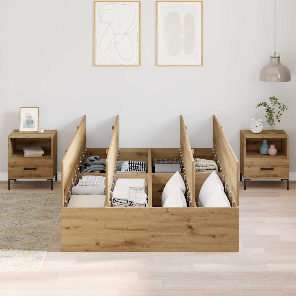 Bettgestell Artisan-Eiche 120 x 190 cm Holzwerkstoff