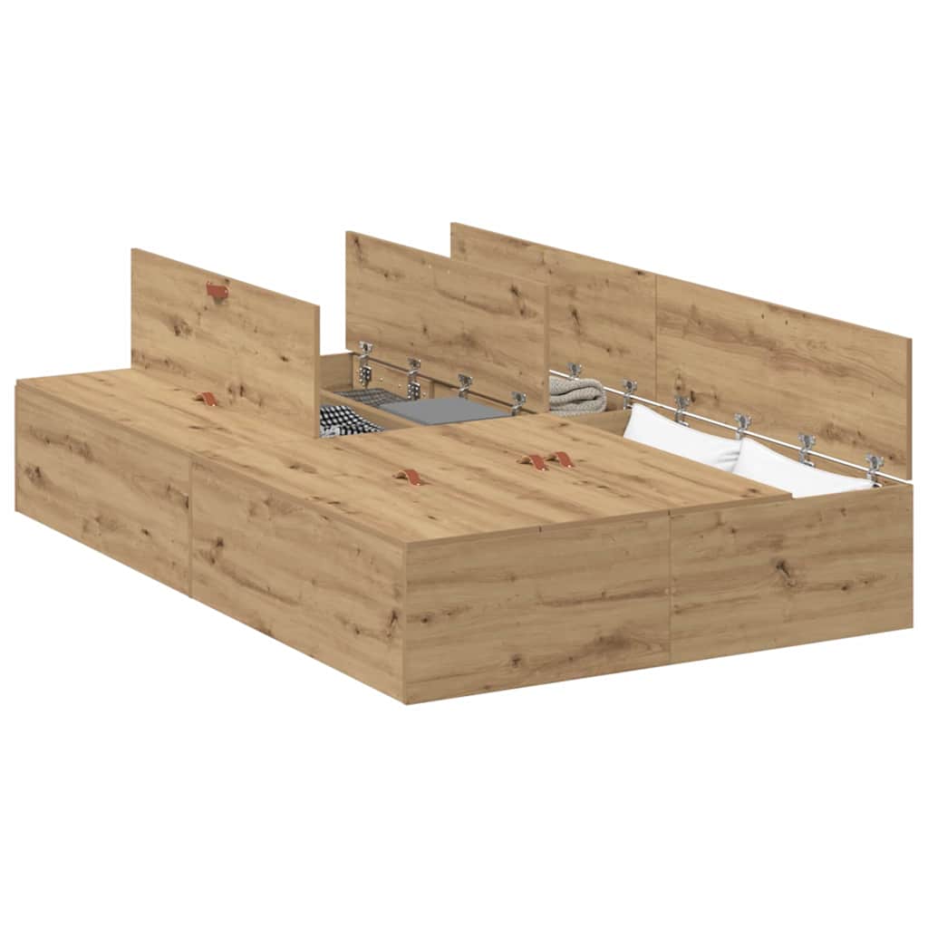 Bettgestell Artisan-Eiche 120 x 190 cm Holzwerkstoff
