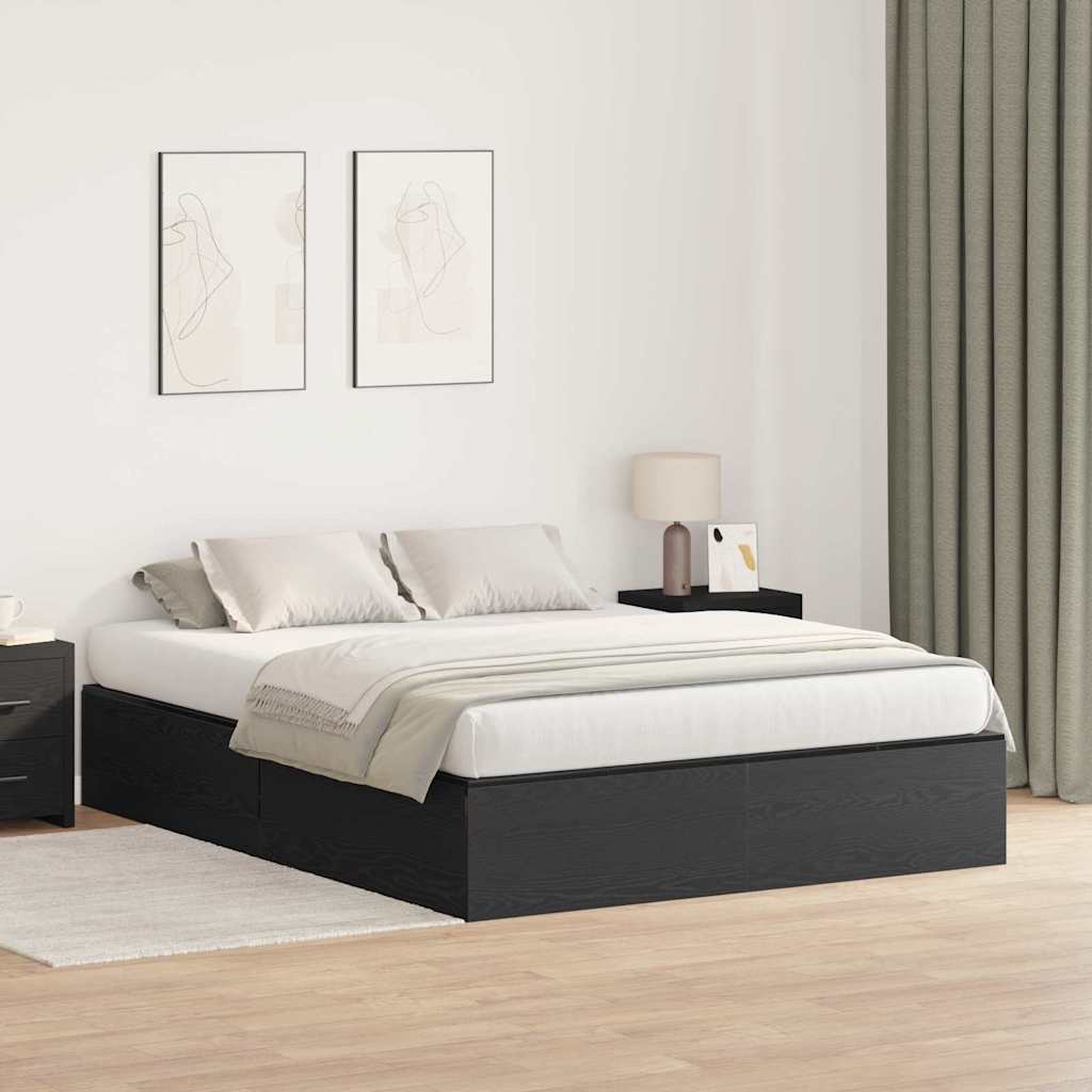 Bettgestell Schwarze Eiche 135 x 190 cm Holzwerkstoff